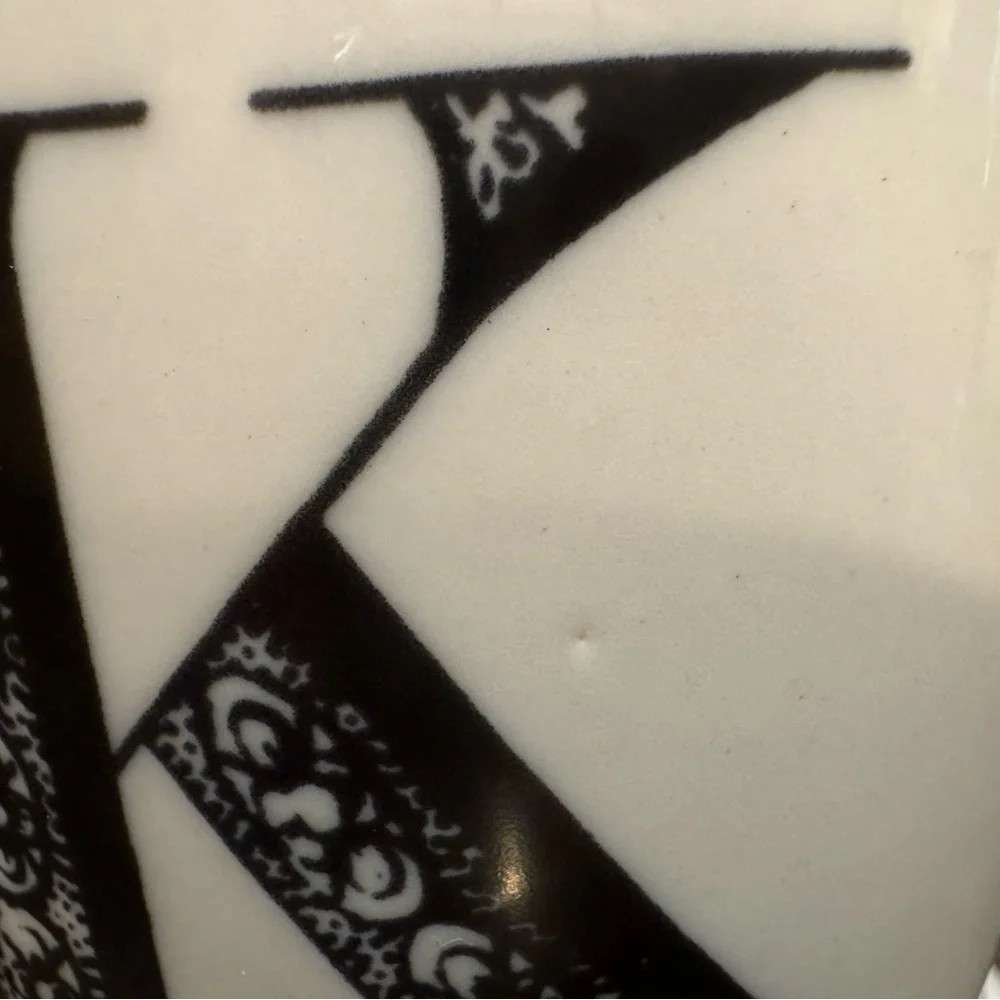 Anthropologie Black and White K Coffee Mug - Picture 2 of 9